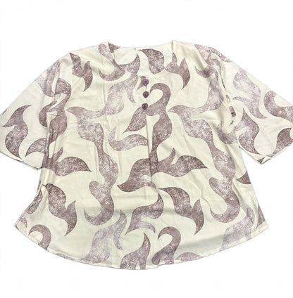 Plus Size Abstract Print Short Tops