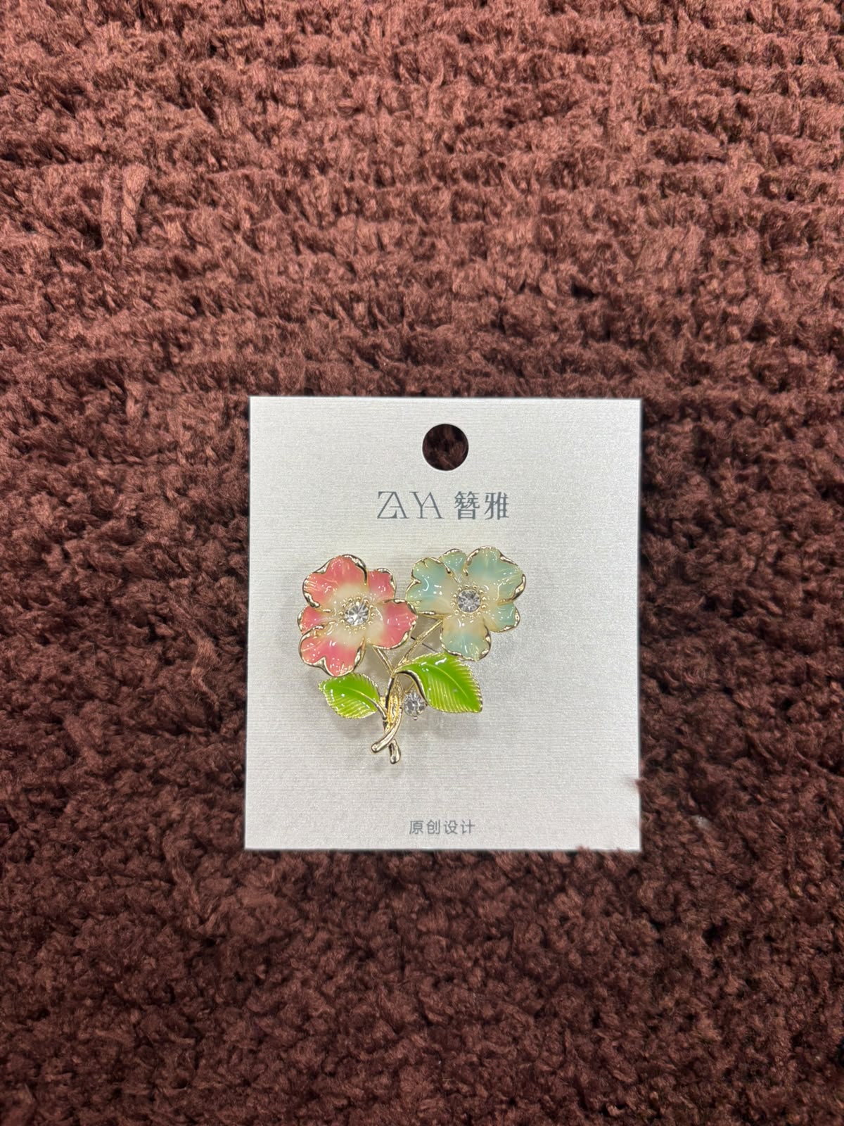 Dual-Blossom Enamel Brooches