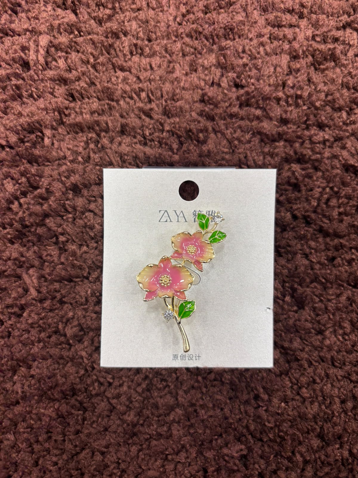 Double Blossom Chinese Style Floral Brooches