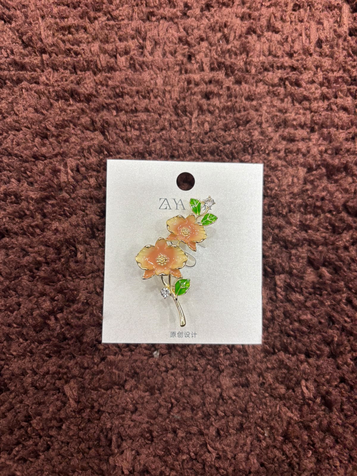 Double Blossom Chinese Style Floral Brooches