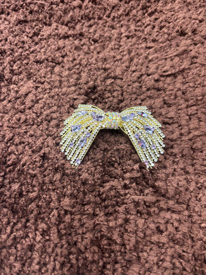 Golden Stone Bow Clips