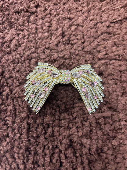 Golden Stone Bow Clips