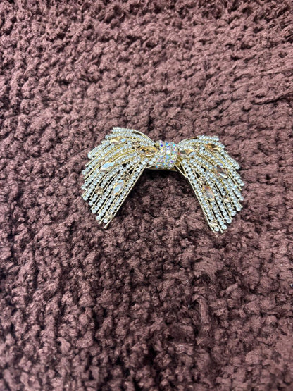 Golden Stone Bow Clips
