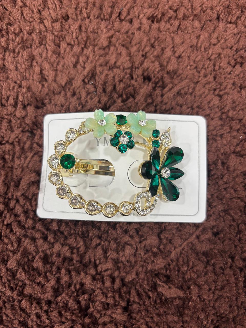 Crystal Blossom Oval Hair Clip