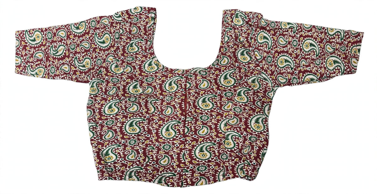 Kalamkari Half Sleeves Stretchable Blouses (XL)