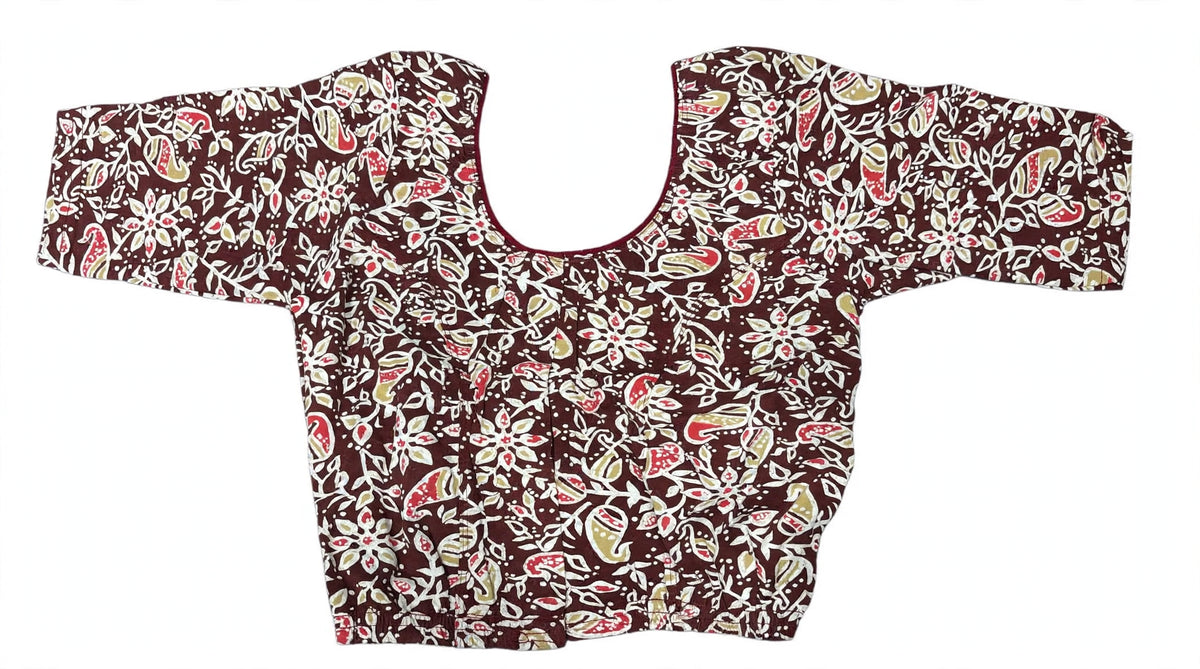 Kalamkari Half Sleeves Stretchable Blouses (XL)