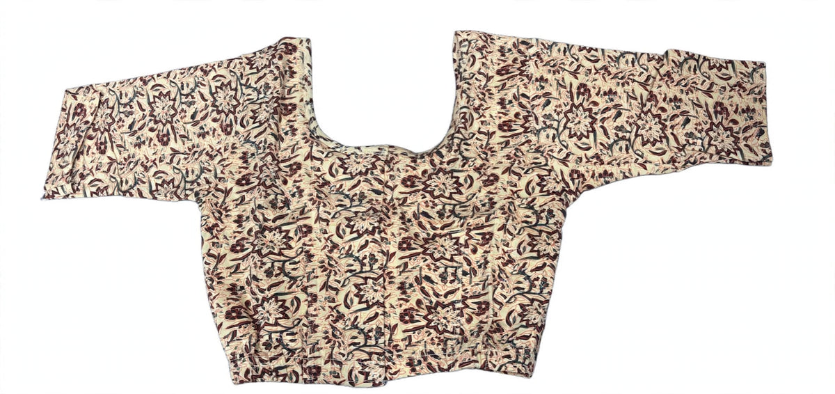 Kalamkari Half Sleeves Stretchable Blouses (XL)