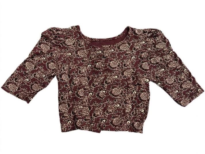 Kalamkari Half Sleeves With Butta Hands Stretchable Blouses ( XL )