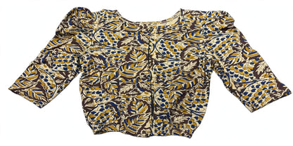Kalamkari Half Sleeves With Butta Hands Stretchable Blouses ( 2XL )