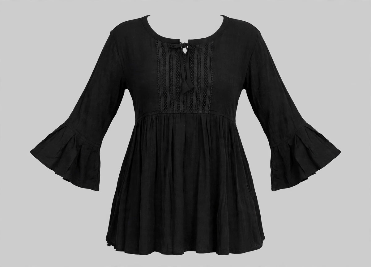 Peplum Tops (Plain Black And White)