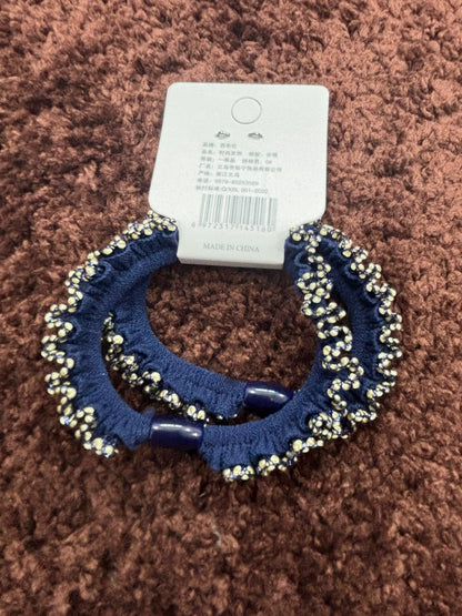 Korean Party Wear Bead Scrunchies - 2Pc Set